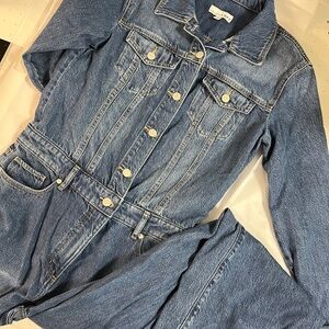 LOFT  made & loved Blue Denim jeans jumpsuit size 6